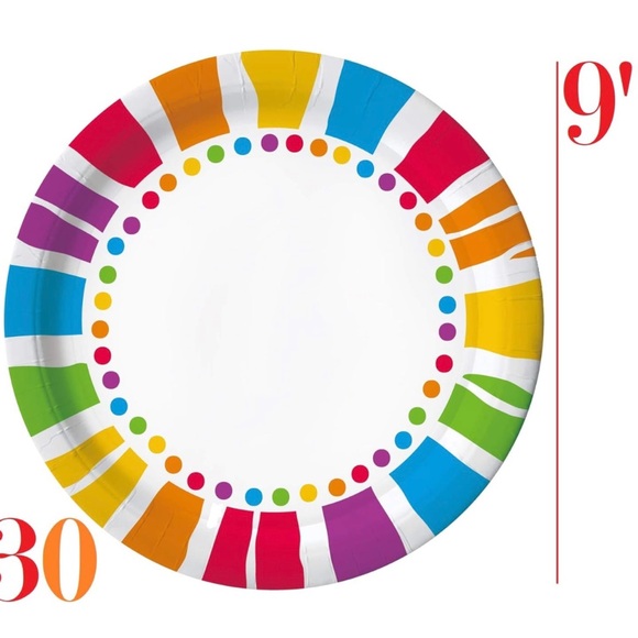 NEW IN BOX RAINBOW PARTY PACK - Serves 30 - Picture 2 of 6